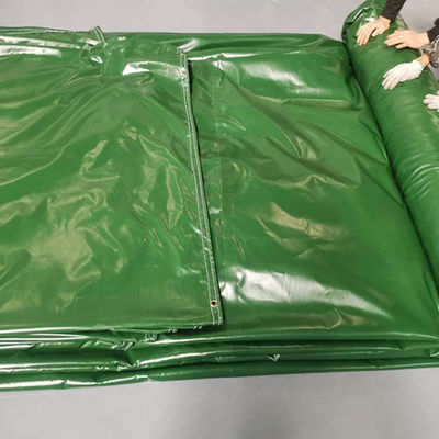 Litong Hoogwaardige Ripstop Donkergroen Pvc bedekte tralies Waterdicht voor vrachtwagens Truck Cover Tarp Pvc zijkant gordijn