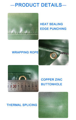 Litong Hoogwaardige Ripstop Donkergroen Pvc bedekte tralies Waterdicht voor vrachtwagens Truck Cover Tarp Pvc zijkant gordijn