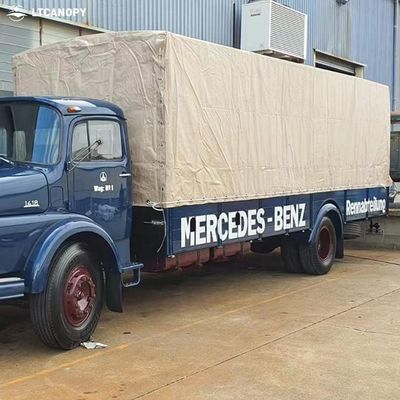Litong hoge treksterkte kaki 1000D pvc tarpaulin vrachtwagen deksel