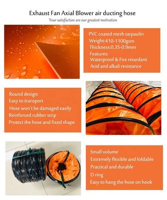 Litong 14 inch Flame Retardant Pvc Flexible Ducting Hose 12 inch Pvc Air Duct Hose