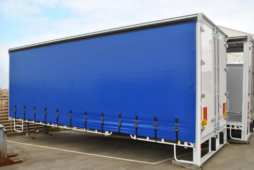 Waterdichte blauwe PVC op maat gemaakte canvas hoezen voor container vrachtwagen zeildoek PVC gecoate stof vrachtwagen zijgordijn