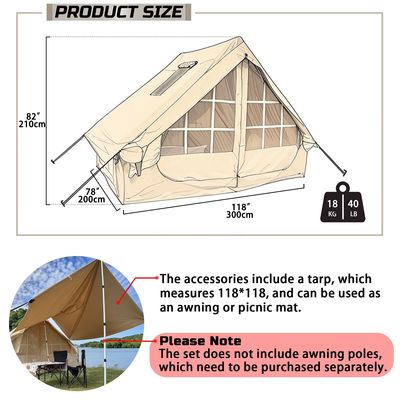 Litong Duurzame 600D Oxford Stof Canvas Tent Opblaasbare Cabine Tent voor Kamperen